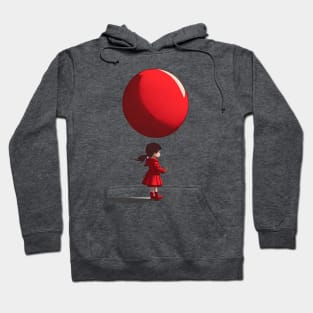 Little Girl With Big Red Balloon Hoodie